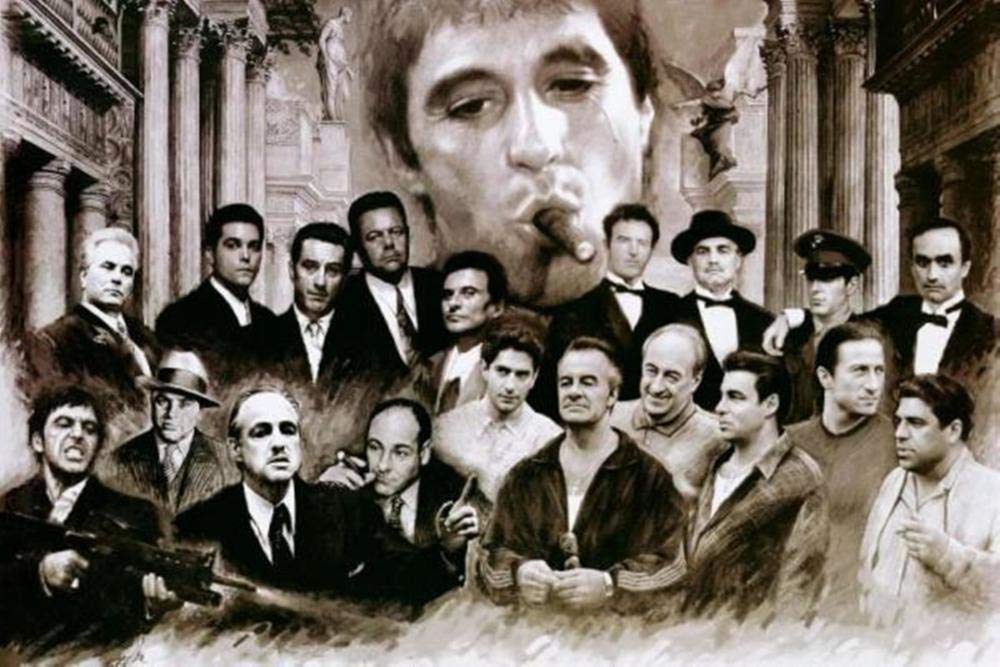 WTTLMAL Gangster Godfather Poster Jigsaw Puzzles for Adults 1000-Piece DIY Puzzle Kids Wooden Toys
