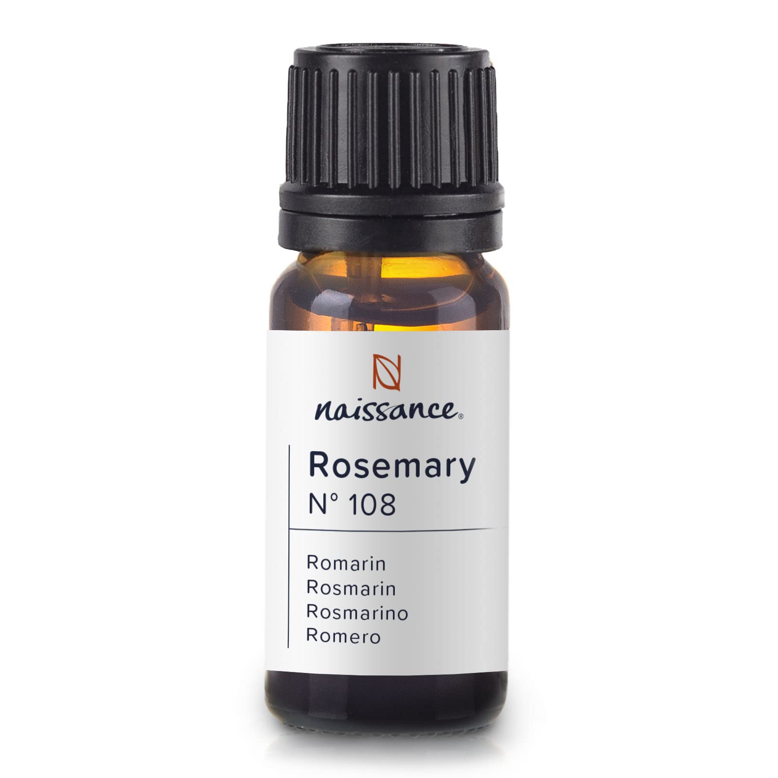 Naissance Rosemary Essential Oil (No. 108) - 10ml - Pure, Natural, Cruelty Free, Vegan, Steam Distilled and Undiluted - Use in Aromatherapy, Massage Blends, Humidifiers & Diffusers — image 1