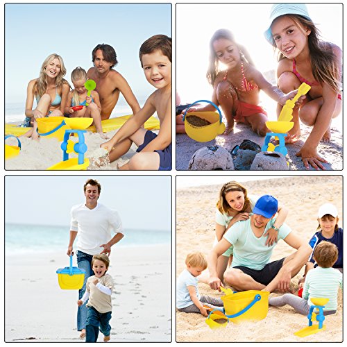 Young Choi's Kids Beach Sand Toy Mold Set with Reusable Bucket, Outdoor Sand Play Set for Toddlers