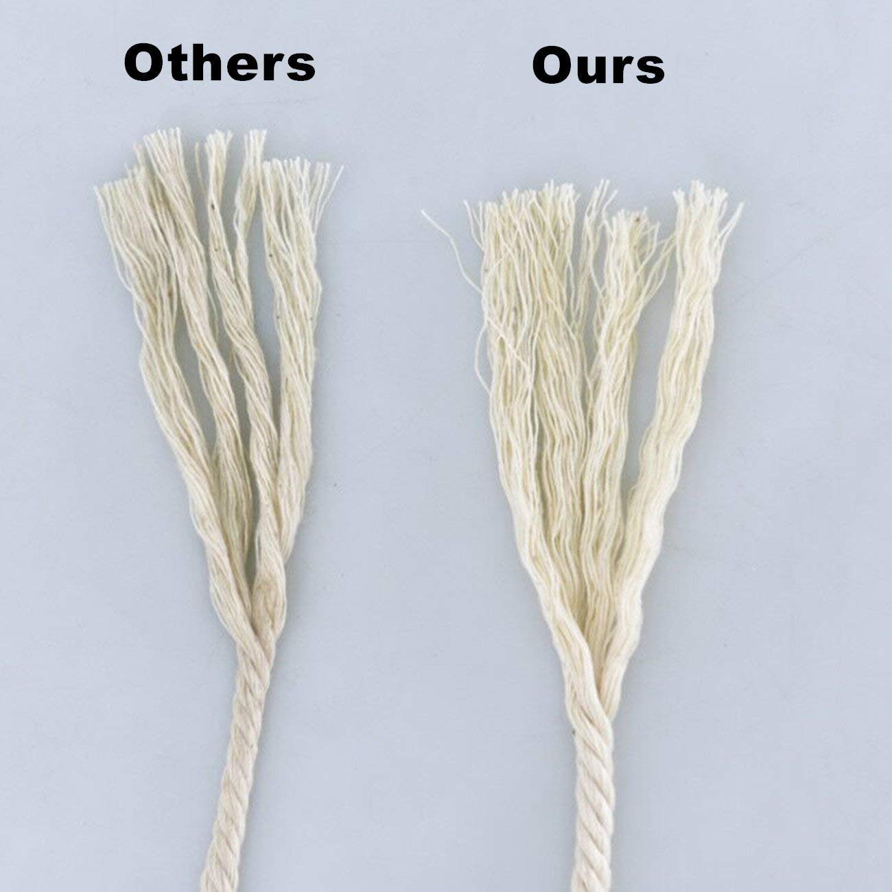 (4mm x 100m(about 109 yd)) Handmade Decorations Natural Cotton Bohemia Macrame DIY Wall Hanging Plant Hanger Craft Making Knitting Cord Rope Natural Color Beige