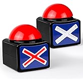 BEAN LIEVE Game Buzzers with Sound - 2 Pack Buzzer Button with Lights, Game Show Buzzers for Family, Quiz Buttons Perfect for Game Night &amp; Trivia Club &amp; Classroom (Black)