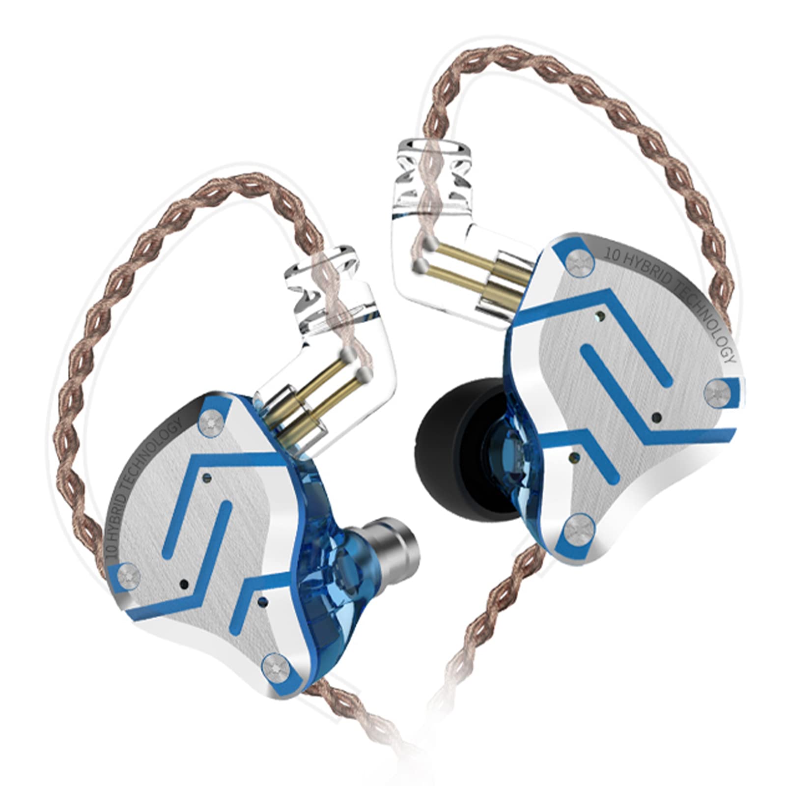 CCA KZ ZS10 Pro 4BA+1DD In-Ear Headphones HiFi Clear Bass Musician Earphones Headphones Noise Cancelling Monitor Headphones with Removable Cable