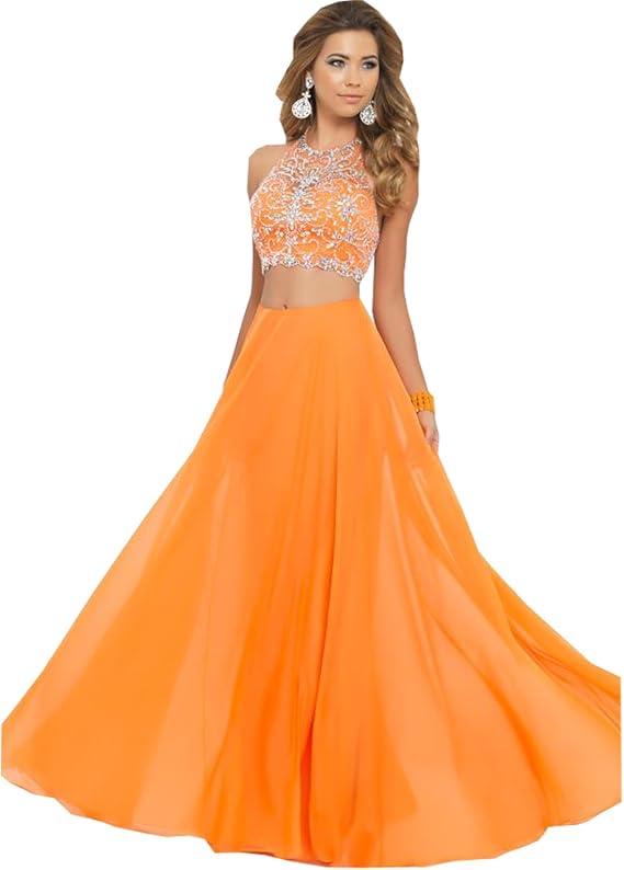 orange formal dress