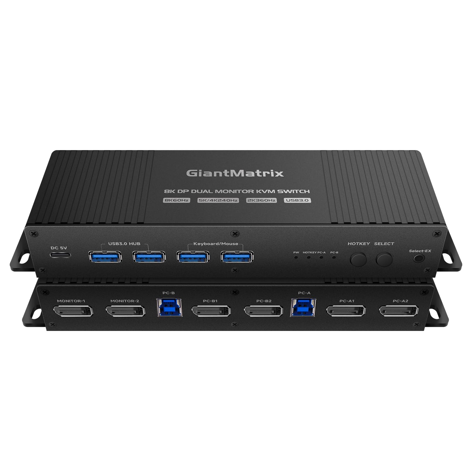 kvm Switch 2 Monitors 2 Computers displayport 4K 144Hz Hotkey Switching
