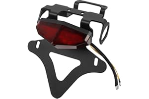 HAONEL Motorcycle Tail Tidy Fender Eliminator Kit with Plate Light Replacement for Kawasaki KLX230 KLX230R KLX230S KLX230SM KLX230SE 2021-2024 CNC Aluminum License Plate Bracket Holder(Red)