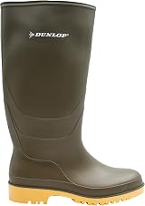 Dunlop Dull Unisex Full Knee Waterproof Rain Boots PVC Wellies Green Crepe EU41 view 5
