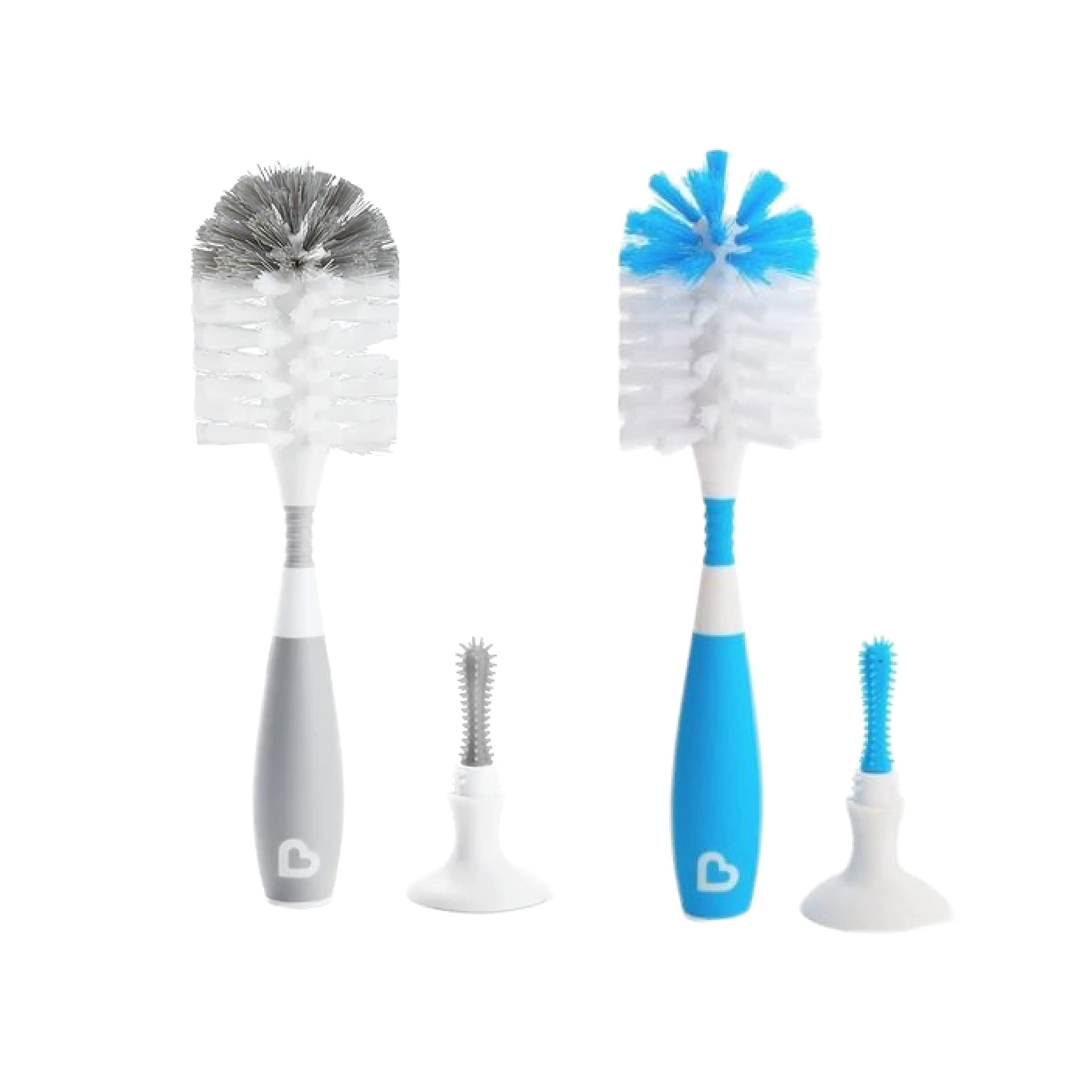 Munchkin Bristle Deluxe Bottle and Teat Brush with Textured, Easy-Grip Handle - 1 Brush (Assorted Colours)