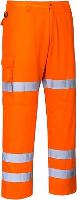 Portwest RT49 Hi-Vis Three Band Trousers Orange Large view 1