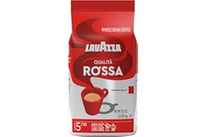 Lavazza Qualita Rossa - 1 kg Bag of Espresso Beans - Authentic Italian, Blended and Roasted in Italy, Chocolate Flavour, Full