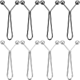 OIIKI 8pcs Pants Waist Tightener Clip Pins, Invisible Detachable Waist Cincher Clip, No Sew Reusable Adjustable Buttons Brooch Pins for Clothes Jeans Pants Skirts Scarf Shawl- Black &amp; Silver