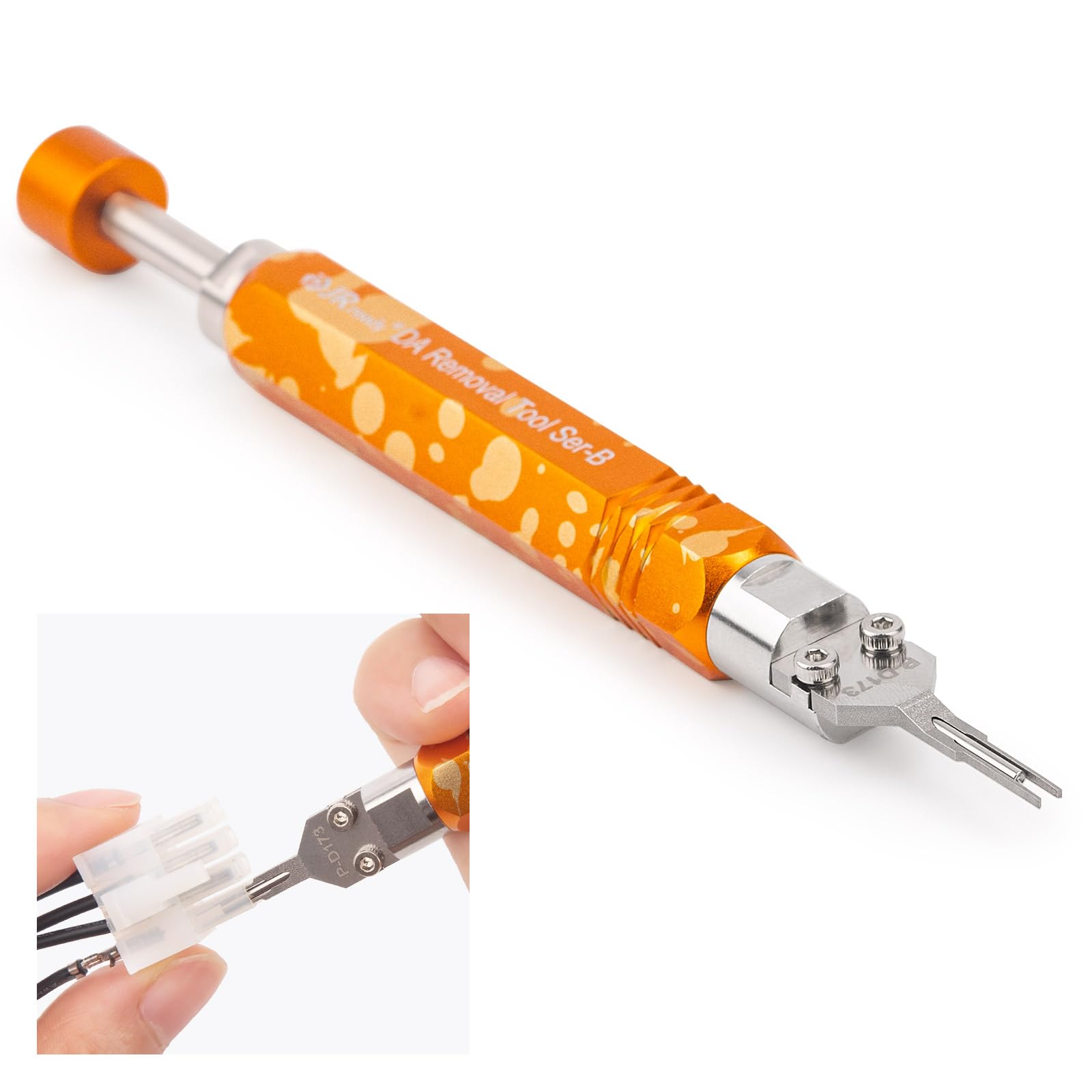 Photo 1 of JRready DAP-D173 Mini Fit Jr Extraction Tool Equivalent to Molex 11-03-0044 ATX Pin Removal Tool for Mini Fit Jr Series Terminals with Built in Plunger