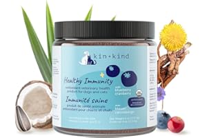 kin+kind Dog Supplement Powder - Supplement for Dogs & Cats for Healthy Immunity - Bladder Support - Natural Formula with Org