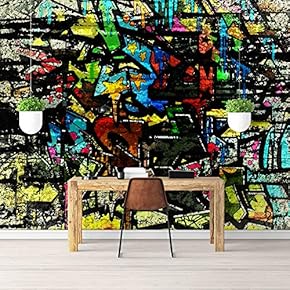 Wall Mural Simple and Mysterious Graffiti Art Removable Self-Adhesive Large Wallpaper - 66x96 inches