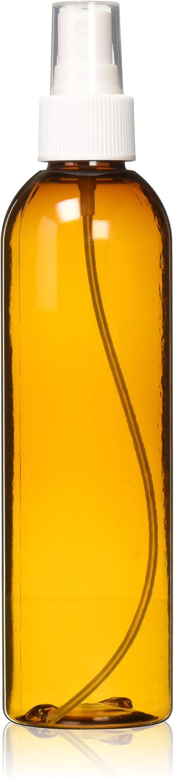 MoYo Natural Labs 8 oz Spray Bottles Boston Round, Fine Mist Empty Travel Containers, BPA Free PET Plastic for Essential Oils and Liquids/Cosmetics (Pack of 2, Amber)