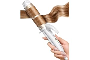FURIDEN Lite Dual-Voltage Curling Iron: 110V-240V 1 1/2 Inch Ceramic Wide Barrel 2-in-1 Curling Iron for Chin Length Hair - Europe Travel for Soft Curls with Clamp