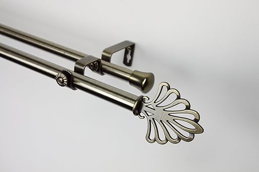 Amazon Com Modern Fan Double Curtain Rod And Hardware Set Size