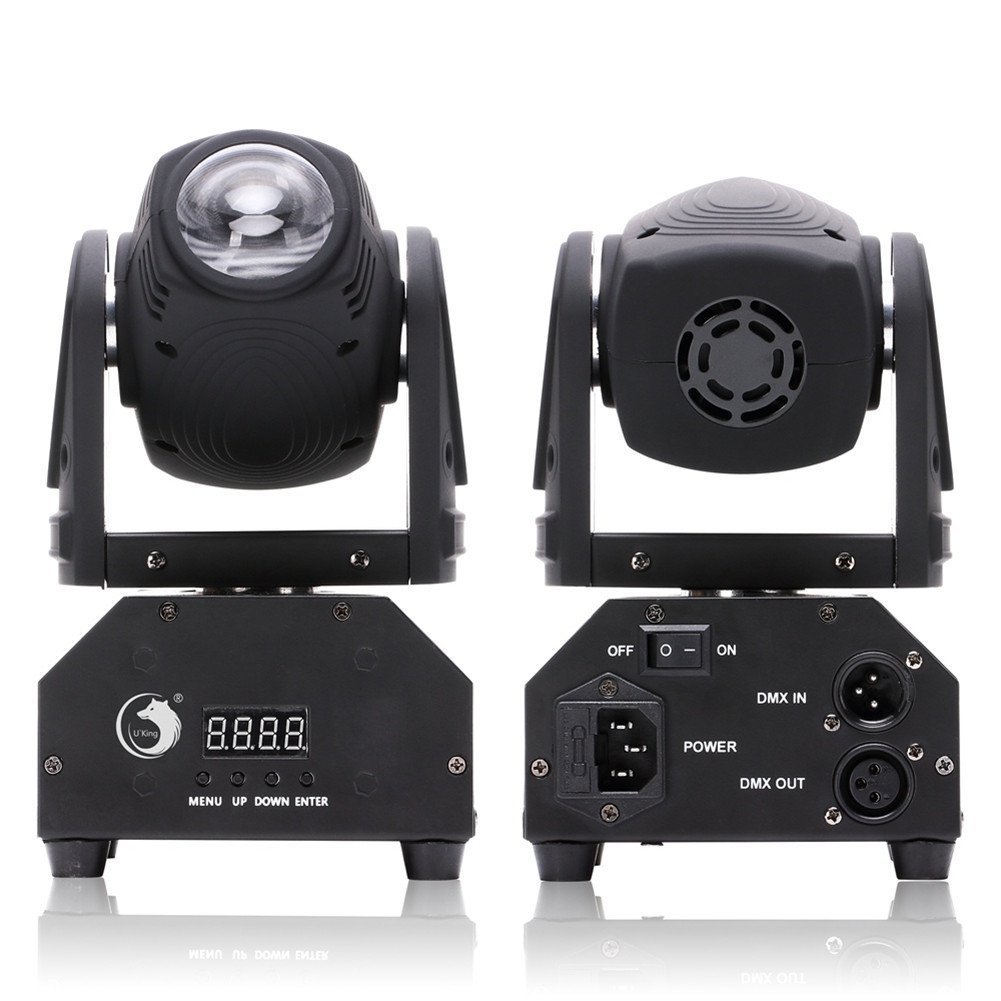 U`King LED Moving Head Light - 10W RGBW DMX Stage Lighting For DJ Parties & Events