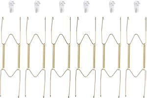 uxcell 6pcs Plate Hanger, 12 Inch Stainless Steel Invisible Wall Plate Hangers with Wall Decorative Hooks and Tip Protector f