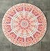 LEEVAN Round Rug 3ft Modern Flannel Microfiber Non-Slip Washable Small Circular Area Rug Study Soft Yoga Carpet Living Room Bedroom Floor Mat,Pink Mandala