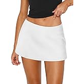 Pungdra Womens Micro Mini Skirt with Shorts Low Rise A-Line Skort for Women Formal Going Out Casual Athletic Tennis Outfits