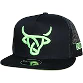 LOST CALF Neon Green Trucker Hat &ndash; Mesh Back Snapback Patch Cap, Adjustable Unisex Western Style Hat