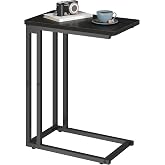 Yusong C Shaped End Table - Slide Under Sofa Couch Bed, Small Table for Small Spaces, Skinny Overbed, Coffee Drink Snack Tabl