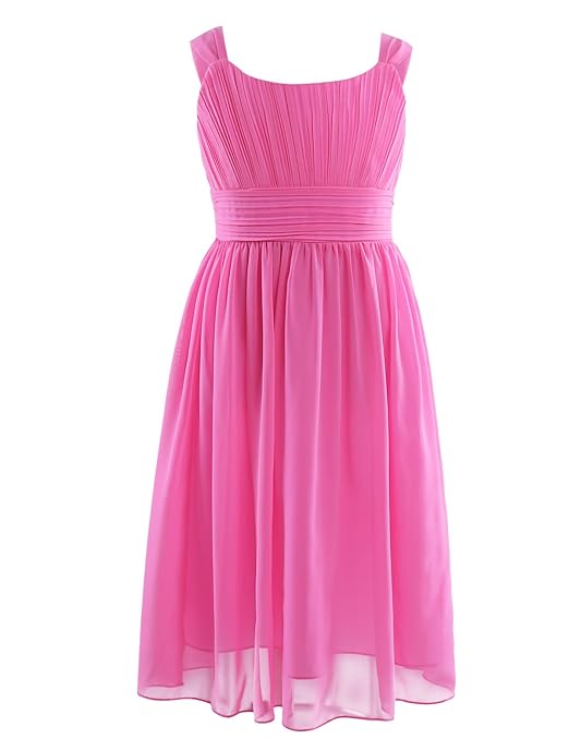 iEFiEL Mädchen Kinder Kleider festlich Brautjungfern Sommer Kleid Hochzeit Party Kleid Chiffon Festzug Gr. 104 116 128 140 15
