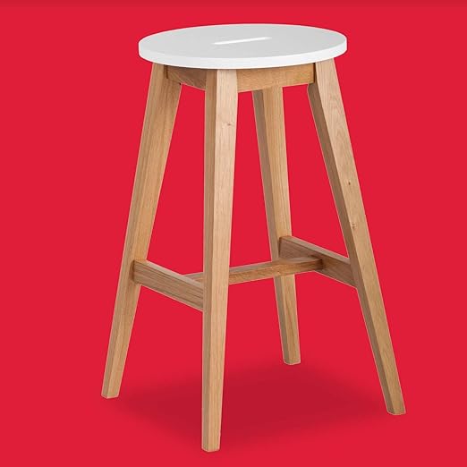 Amazon Com Universal Expert Abacus Backless Kitchen Counter Height Bar Stool Solid Wood Oak And White Furniture Decor