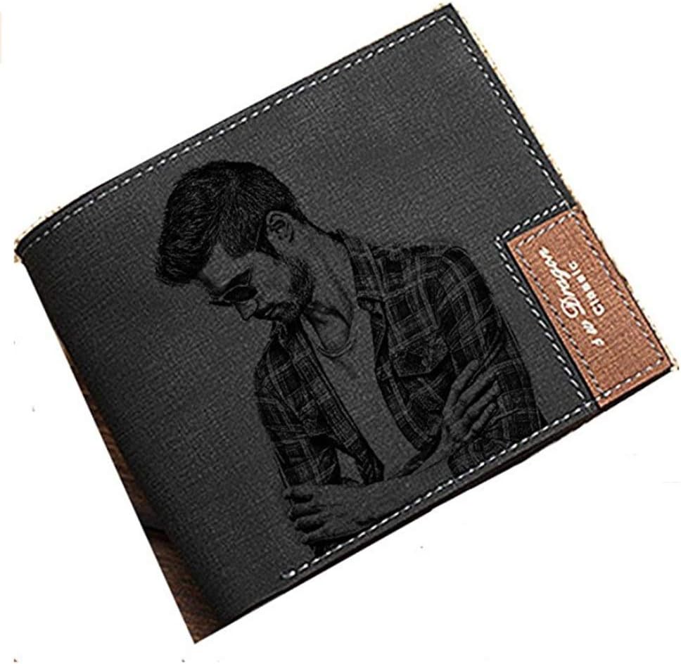 Personalised Photo Picture Wallets Men's Credit Card Holder Bifold Purse for Fathers Day Gift