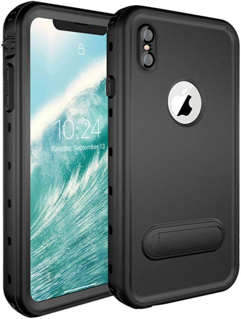 iPhone Xs MAX Waterproof Case, iThrough Shock Dust Snow Dirt Rain Proof Protective Phone Case, Full Sealed Underwater Durable Carrying Case Cover with Cickstand for iPhone Xs MAX(6.5 Inches)