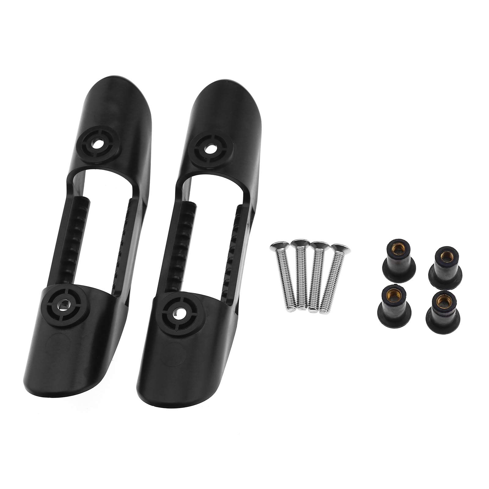 OTOTEC 2pcs Black Kayak Paddle Holder Clips Accessories Kit with Fixing Screws and Nuts for Canoes Docks Boats