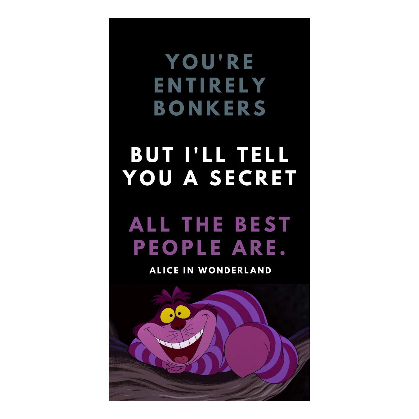 Readerly Magnetic 'You're Entirely Bonkers' Alice in Wonderland Bookmark - Gift for Book Lovers