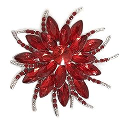 Big Flower Brooch Clear Austrian Crystal Bridal