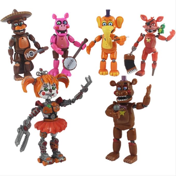 6 Unids / Set Five Nights At Freddy Figura De Acción De Juguete, FNAF Bonnie Foxy Freddy Fazbear Bear Figurines Muñeca De Juguete con Luz: Amazon.es: Juguetes y juegos