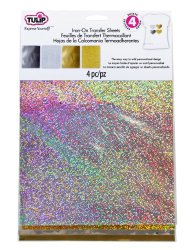 Tulip Iron-On Hologram Transfer Sheets Silver