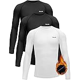 TELALEO Boys Girls Thermal Compression Shirt Youth Long Sleeve Top Fleece Lined Turtle Neck Athletic Base Layer Undershirt