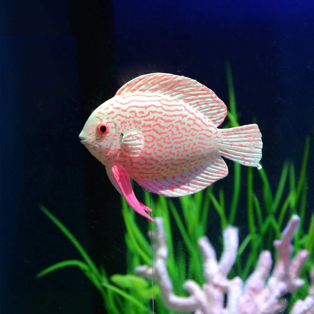 Aquamarine Aquarium Pink Artificial Silicone Fake Floating Simulated Landscape Fishes Decor Fish Tank Decoration Accessories Supplies