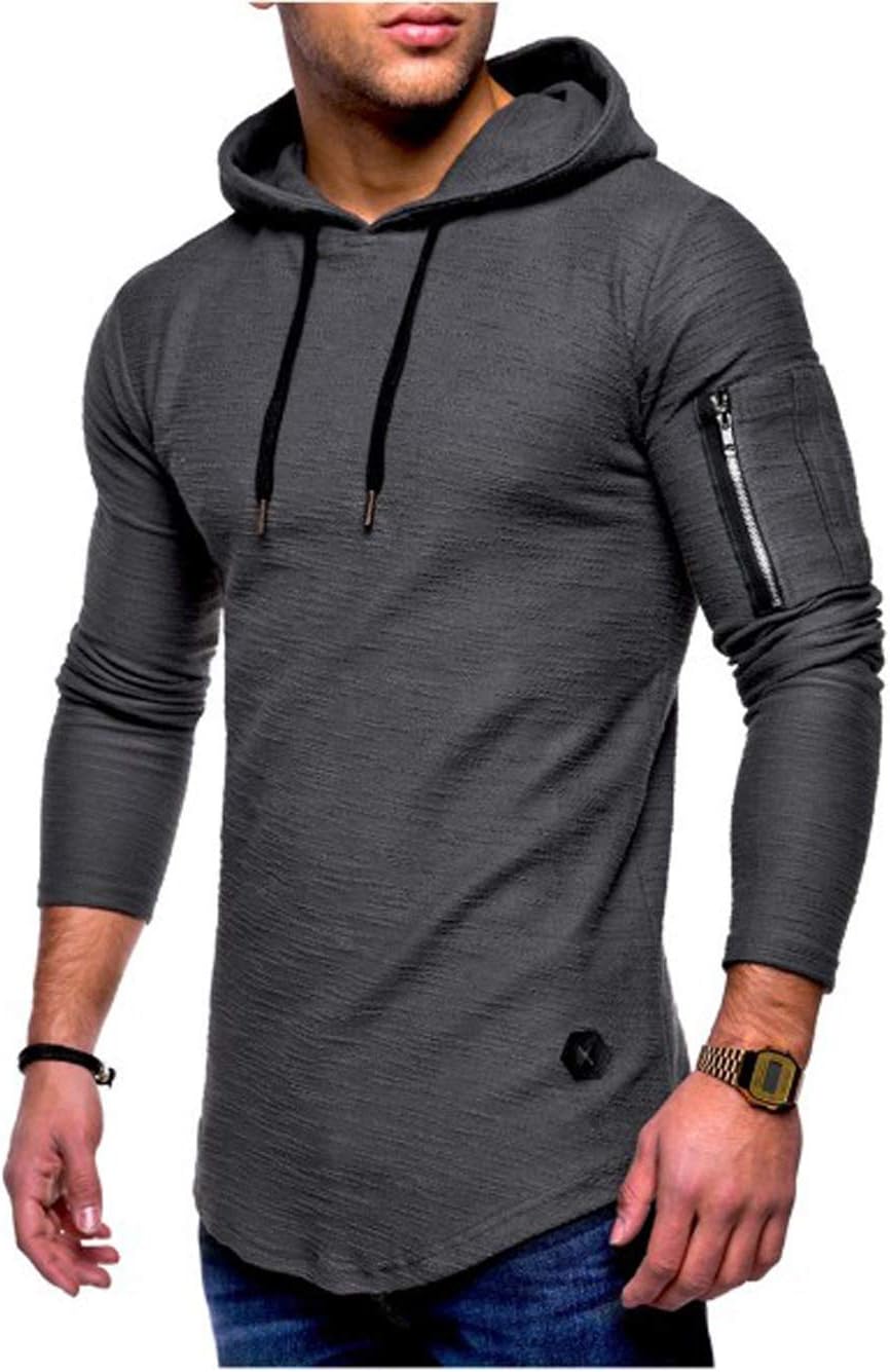Mens Fashion Long Sleeve Hoodie Casual Lightweigh Hipster Hip Hop Tees Hooded Sweatshirts