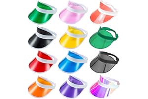 BEEVARN 12 Pack Sun Visor Hats Women UV Protection Clear Outdoor Beach Sports Golf Sunhat Party Cap
