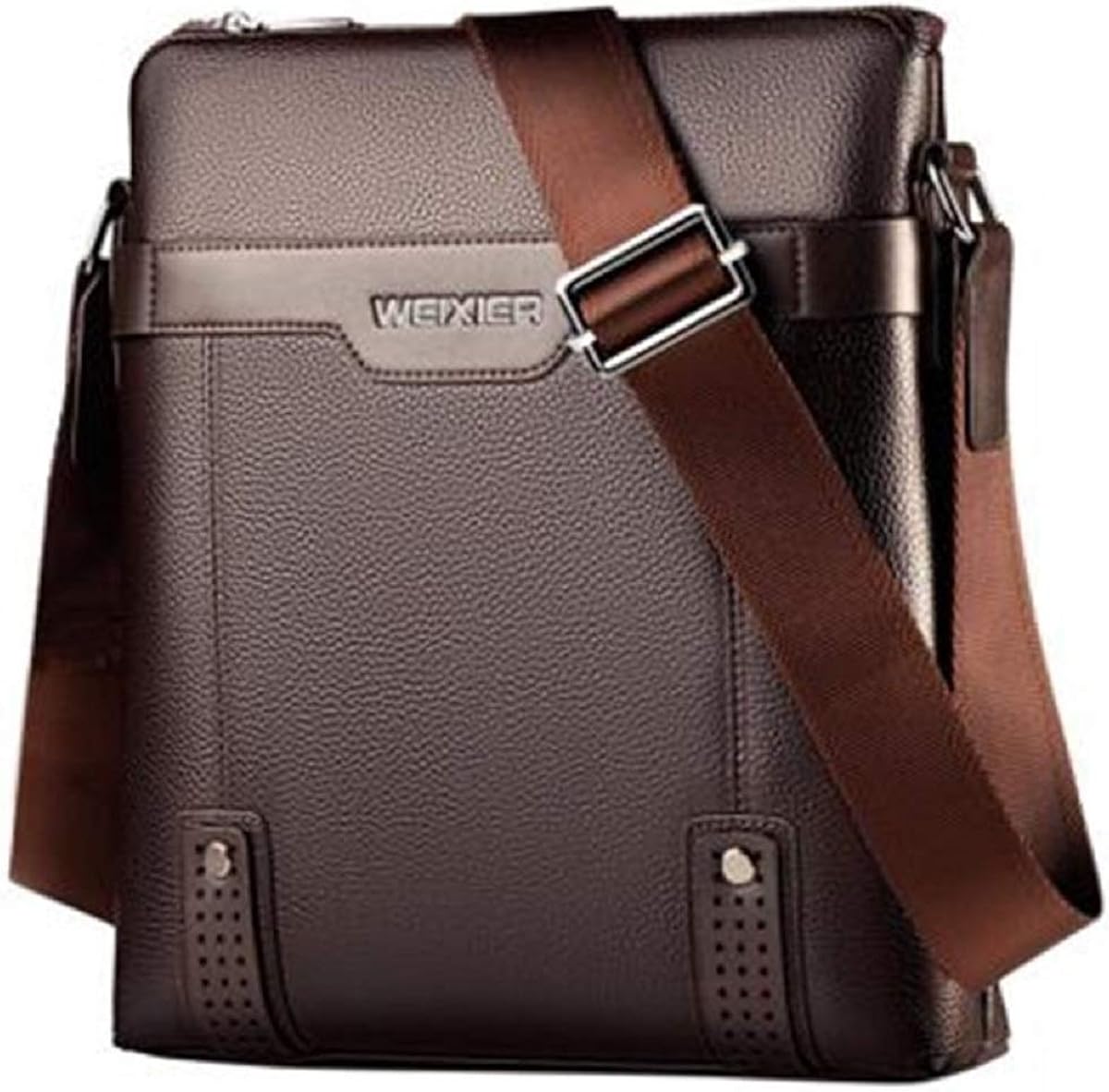 Amazon [ホッピー] メンズ ショルダーバッグ 男性 プレゼント おしゃれ 肩掛けバッグ 斜めがけバッグ 大容量 縦型 革 PU