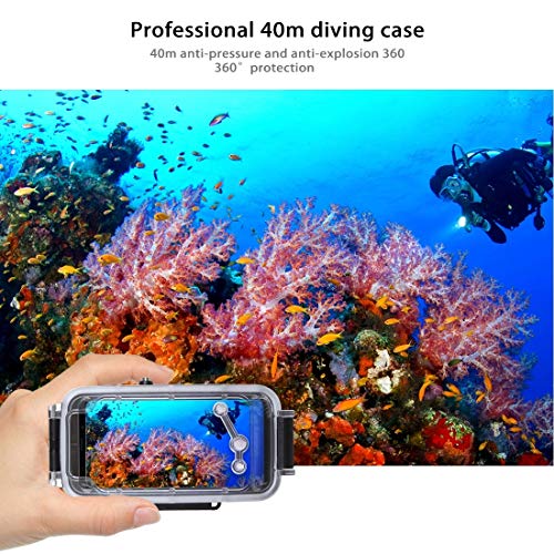 HAWEEL Samsung Galaxy S9+ Android 8.1 or Lower Version Diving Case, Professional [40m/130ft] Surfing Swimming Snorkeling Photo Video Waterproof Underwater Housing for Samsung with Lanyard (Black) - Thumbnail 7