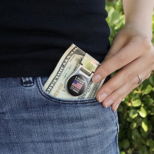 I Stand For The Flag Kneel Cross USA American Flag Patriotic Satin Chrome Plated Metal Money Clip