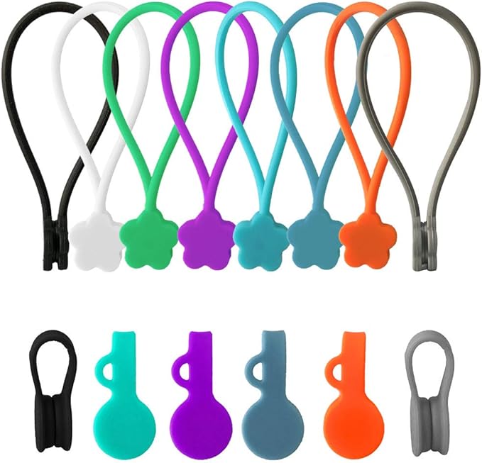 14 Pack Reusable Silicone Twist Ties Cable Organizers with