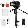 HANGKAI 2 Stroke 3.6HP 55CC Outboard Motor Heavy Duty Boat Engine Water Cooling CDI Inflatable Boat Motor Marine Boat Engine Manual Tilt Water Cooling Clutch Control