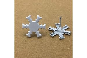 ABOOFAN 100pcs Snowflake Brads Split Pins Paper Fasteners DIY Art Craft Accessories, Scrapbooking Brads, Craft Pins Pushpin
