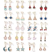 Milacolato 12Pairs Cute Clip On Earrings For Women ... - Shein