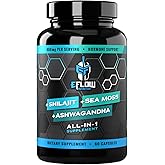 eFlow Nutrition Shilajit Capsules, Ashwagandha, Sea Moss [All-in-1] Trace Minerals, Fulvic Acid, Lab Tested Pure Himalayan Shilajit for Men & Women | Energy, Vitality & Hormonal Support (60 Capsules)