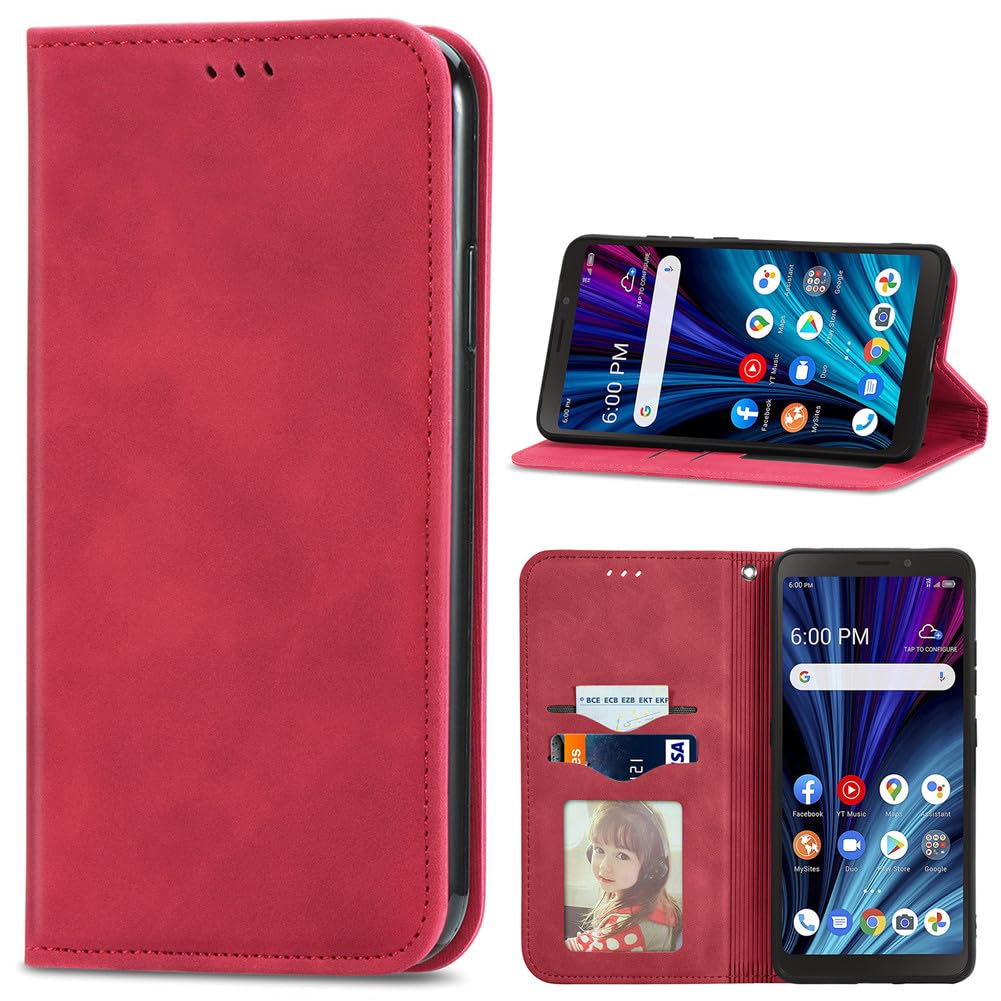BaiFu Gentle Leather Case for Motorola Moto G54 5G, Magnetic Closure Wallet Case for Motorola Moto G54 5G Cover-03