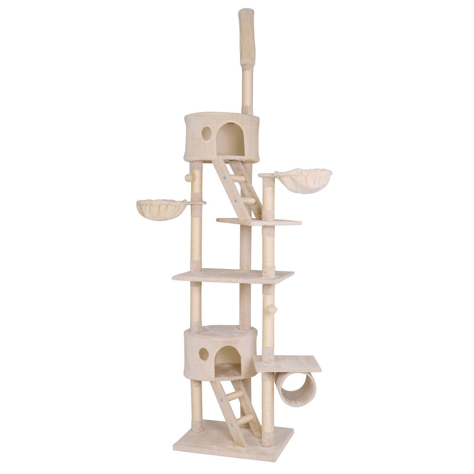 lionto dibea Cat Tree Activity Centre High Ceiling Scratching Post, 240 to 260 cm, Beige