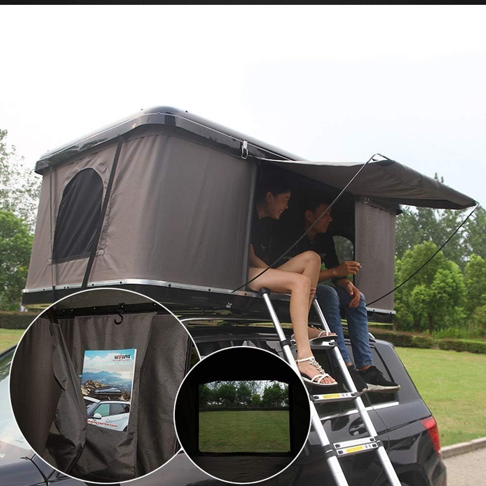 XPHW Hydraulic Car Roof Tent Automatic Self-driving Tour ABS Hard Shell Outdoor Double Wild Car Roof Tent, Suitable For 2-3 Adults, With Extended Ladder And Camping Lights